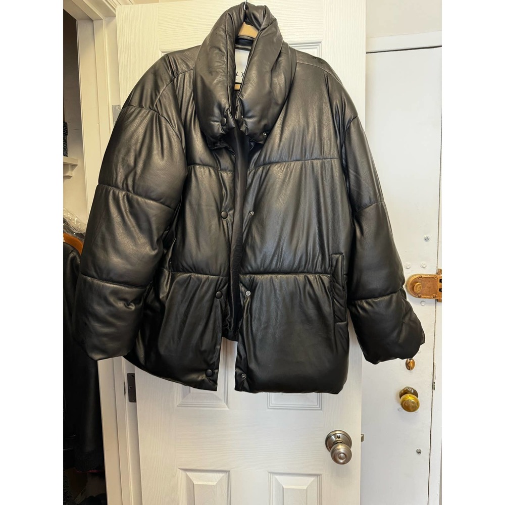 NVLT Faux Leather Coat Black Size XL